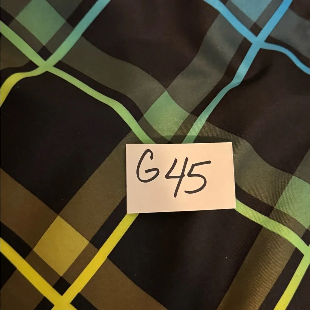 G-45 Men’s Speedo Black‎ Blue & Yellow Lined Summer Board Shorts Size XL